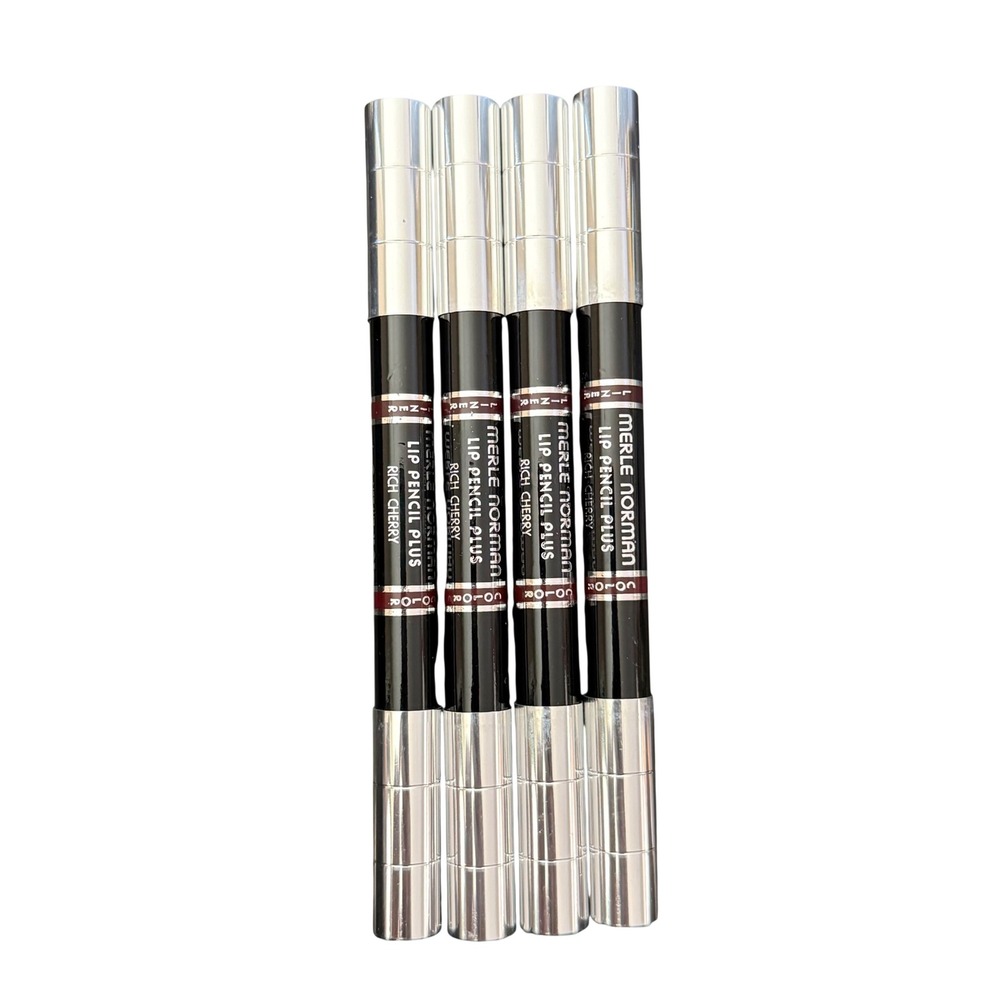 Merle Norman Lip Pencil Plus Rich Cherry Dual Ended Lip Color Liner Lot of 4